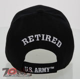 NEW! US ARMY STRONG RETIRED SIDE US FLAG CAP HAT BLACK