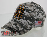 NEW! US ARMY STRONG RETIRED CENTER LOGO US FLAG CAP HAT CAMO