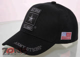 NEW! US ARMY STRONG RETIRED GRAY LOGO US FLAG CAP HAT BLACK
