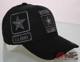 NEW! US ARMY STRONG RETIRED GRAY LOGO US FLAG CAP HAT BLACK