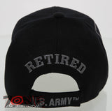 NEW! US ARMY STRONG RETIRED GRAY LOGO US FLAG CAP HAT BLACK