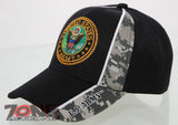 NEW! US ARMY STRONG ROUND SIDE CAMO CAP HAT BLACK