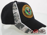 NEW! US ARMY STRONG ROUND SIDE CAMO CAP HAT BLACK