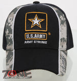 NEW! US ARMY STRONG STAR SIDE CAMO CAP HAT BLACK