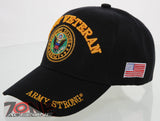 NEW! US ARMY STRONG ARMY VETERAN CAP HAT BLACK