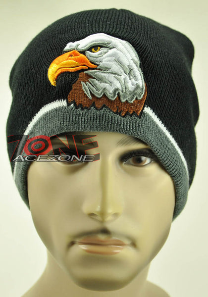 NEW BIG EAGLE BEANIE KNIT CAP SKULL WN GRAY