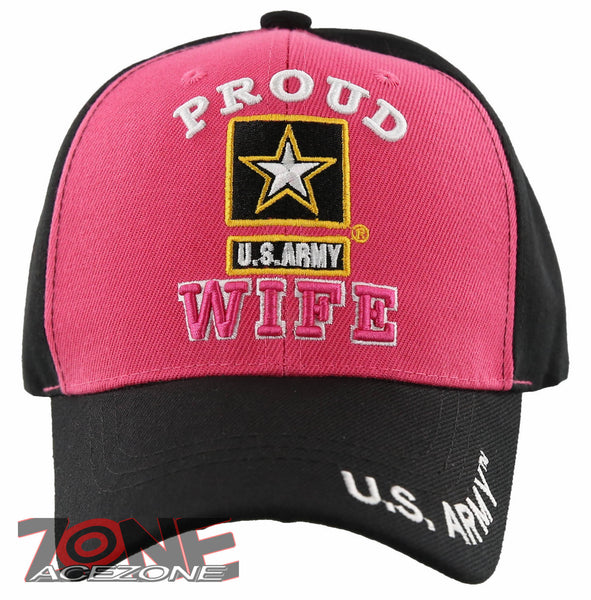 NEW! US ARMY PROUD ARMY WIFE CAP HAT PINK