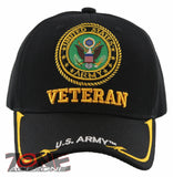 NEW! US ARMY VETERAN SIDE LINE BALL CAP HAT BLACK