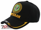 NEW! US ARMY VETERAN SIDE LINE BALL CAP HAT BLACK