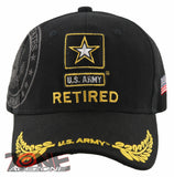NEW! US ARMY STAR RETIRED LEAF SHADOW CAP HAT BLACK