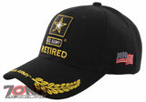 NEW! US ARMY STAR RETIRED LEAF SHADOW CAP HAT BLACK