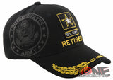 NEW! US ARMY STAR RETIRED LEAF SHADOW CAP HAT BLACK