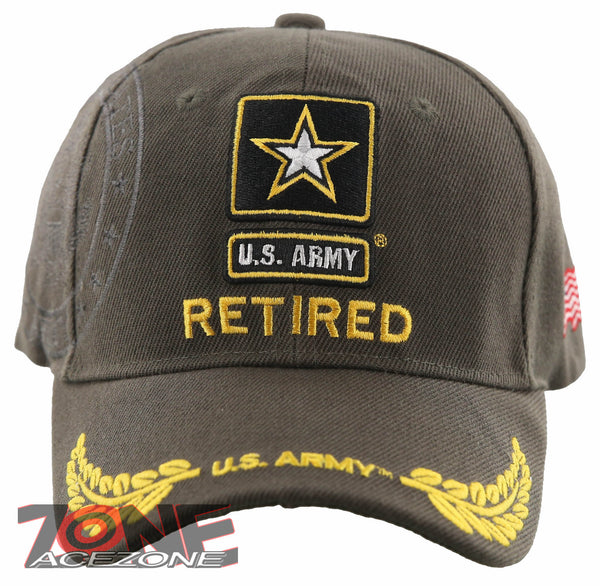 NEW! US ARMY STAR RETIRED LEAF SHADOW CAP HAT OLIVE