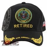 NEW! US ARMY ROUND RETIRED LEAF SHADOW CAP HAT BLACK