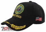 NEW! US ARMY ROUND RETIRED LEAF SHADOW CAP HAT BLACK