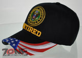 NEW! US ARMY RETIRED SIDE FLAG CAP HAT BLACK