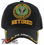 NEW! US ARMY RETIRED SIDE LINE BALL CAP HAT BLACK