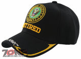 NEW! US ARMY RETIRED SIDE LINE BALL CAP HAT BLACK