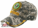 NEW! US ARMY RETIRED SIDE LINE BALL CAP HAT CAMO