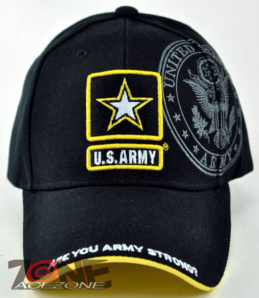 NEW! ARE YOU ARMY STRONG? US ARMY STAR CAP HAT BLACK