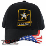 NEW! US ARMY STRONG SIDE FLAG CAP HAT BLACK