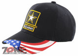 NEW! US ARMY STRONG SIDE FLAG CAP HAT BLACK