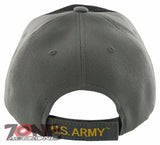 NEW! US ARMY STAR SIDE LINE BALL CAP HAT BLACK GRAY
