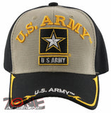 NEW! US ARMY STAR SIDE LINE BALL CAP HAT TAN BLACK