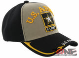 NEW! US ARMY STAR SIDE LINE BALL CAP HAT TAN BLACK