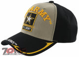 NEW! US ARMY STAR SIDE LINE BALL CAP HAT TAN BLACK