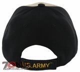 NEW! US ARMY STAR SIDE LINE BALL CAP HAT TAN BLACK