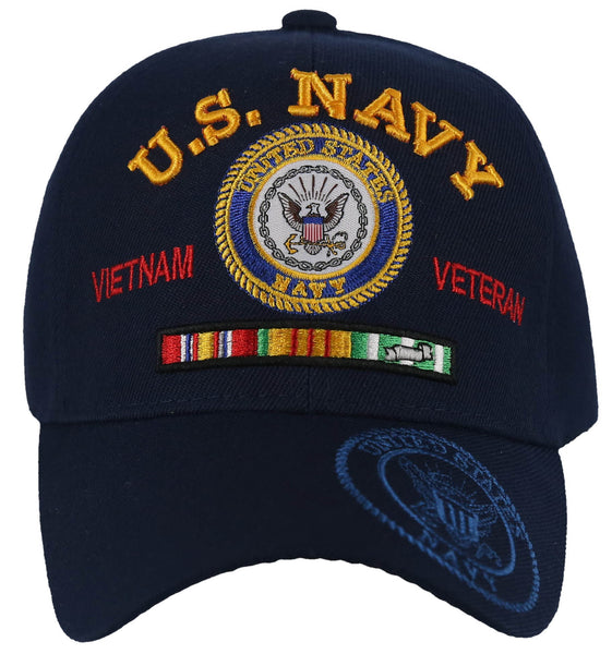 NEW! US NAVY VIETNAM VETERAN ROUND RIBBON BAR USN CAP HAT NAVY