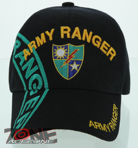 NEW! US ARMY RANGER SIDE SHADOW CAP HAT BLACK