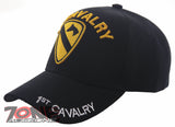 NEW! US ARMY 1ST CAVALRY SHADOW BALL CAP HAT BLACK