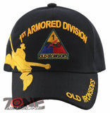 NEW! US ARMY 1ST ARMORED DIVISION OLD IRONSIDES CAP HAT BLACK