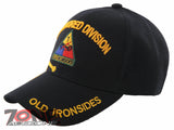 NEW! US ARMY 1ST ARMORED DIVISION OLD IRONSIDES CAP HAT BLACK