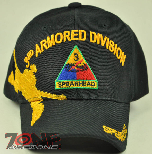 NEW! US ARMY 3RD ARMORED DIVISION SPEARHEAD CAP HAT BLACK