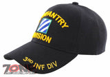 NEW! US ARMY 3RD INF DIV INFANTRY DIVISION BALL CAP HAT BLACK