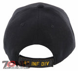 NEW! US ARMY 4TH INF DIV INFANTRY DIVISION BALL CAP HAT BLACK