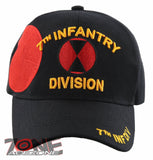 NEW! US ARMY 7TH INF DIV INFANTRY DIVISION CAP HAT BLACK
