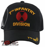 NEW! US ARMY 7TH INF DIV INFANTRY DIVISION BALL CAP HAT BLACK