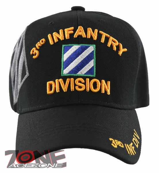 NEW! US ARMY 3RD INF DIV INFANTRY DIVISION S SHADOW BALL CAP HAT BLACK