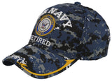 NEW! US NAVY RETIRED USN BIG ROUND SIDE LINE CAP HAT DIGITAL NAVY CAMO