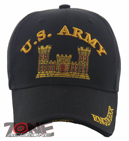 NEW! US ARMY COMBAT ENGINEER CAP HAT BLACK