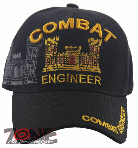 NEW! US ARMY COMBAT ENGINEER SHADOW CAP HAT BLACK