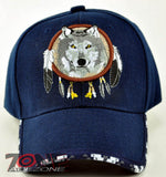 NEW! NATIVE PRIDE WOLF CAP HAT NAVY