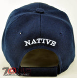 NEW! NATIVE PRIDE WOLF CAP HAT NAVY