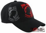 NEW! POW MIA MILITARY BASEBALLL CAP HAT EMB. RED BLACK