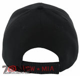 NEW! POW MIA MILITARY BASEBALLL CAP HAT EMB. RED BLACK