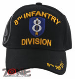 NEW! US ARMY 8TH INFANTRY DIVISION MILITARY BALL CAP HAT BLACK